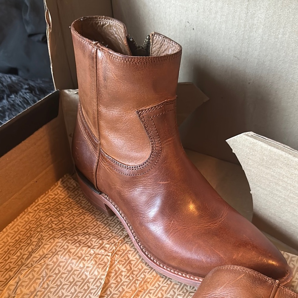 Frye Brown Leather Ankle Booties